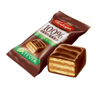 Конфеты вафельные в горьком шоколаде без сахара Чаржед Победа вкуса 200 гр